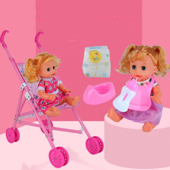 Кукла бебе с количка и биберон