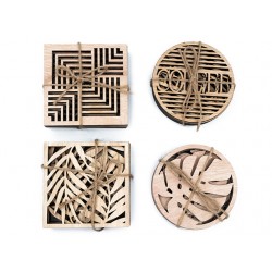 Дървени подложки за чаши