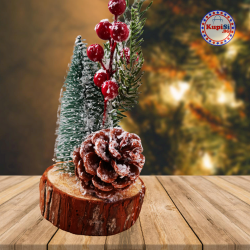 Коледна декорация върху пънче