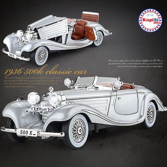 Ретро метална кола Mercedes 500K