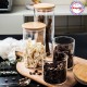 Стъклени буркани за съхранение с бамбукови капаци