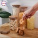 Стъклени буркани за съхранение с бамбукови капаци