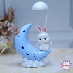 Детска нощна лампа Полумесец със зайче