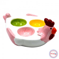 Великденска чиния за 3 броя яйца с форма на кокошка