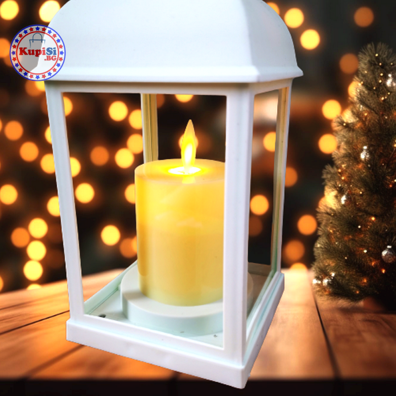 Коледен фенер със свещ