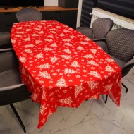 Коледна покривка с елхи  150 х 220