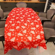 Коледна покривка с елхи  150 х 220