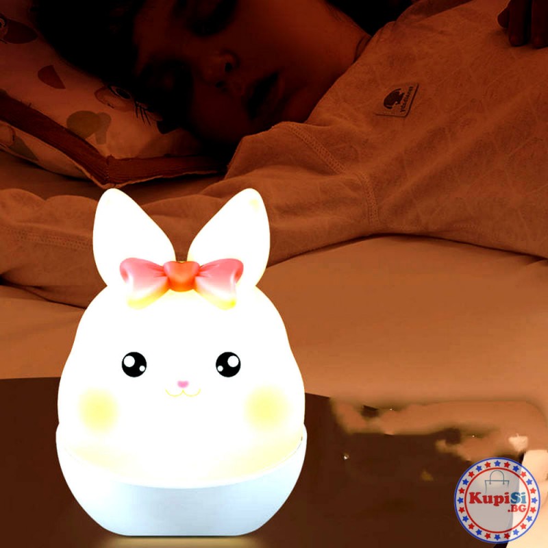 Детска нощна лампа зайче