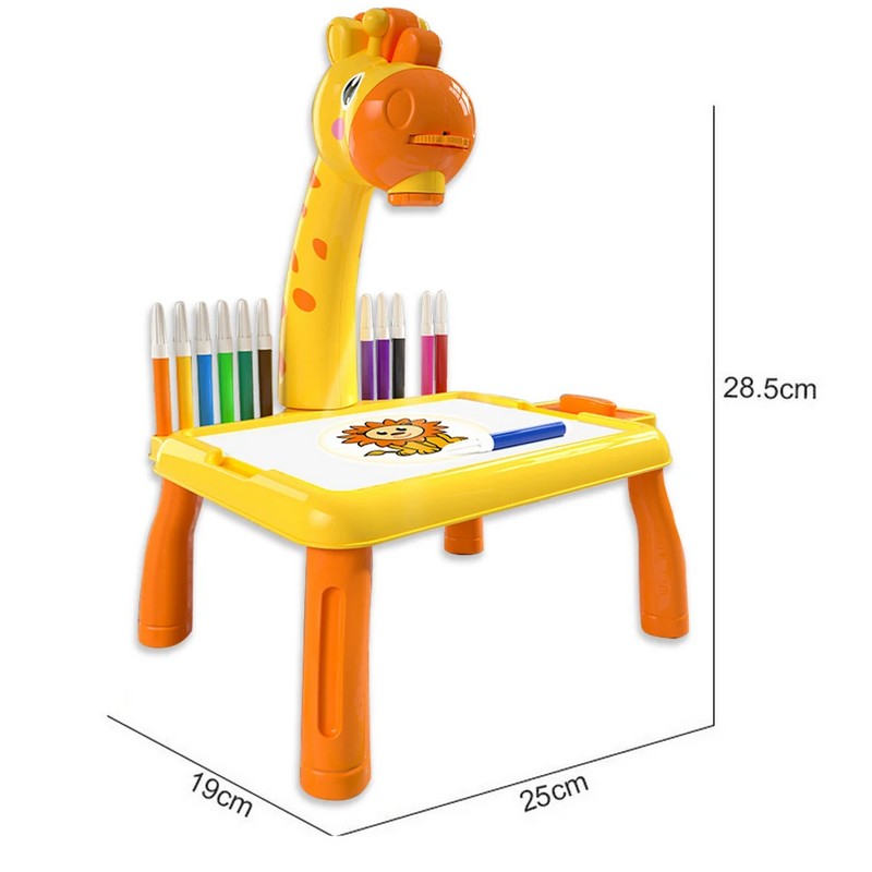 Детска маса за рисуване с проектор - Жираф