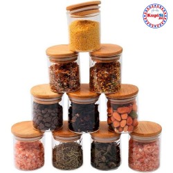 Стъклени бурканчета за съхранение на храна - 10 броя