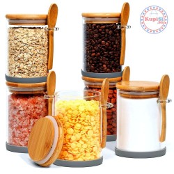 Комплект 6 бурканчета за подправки с лъжички