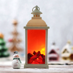 Коледен фенер, Камина с дърва