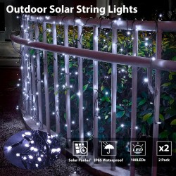 Соларни Коледни Лампички с Бяла Светлина