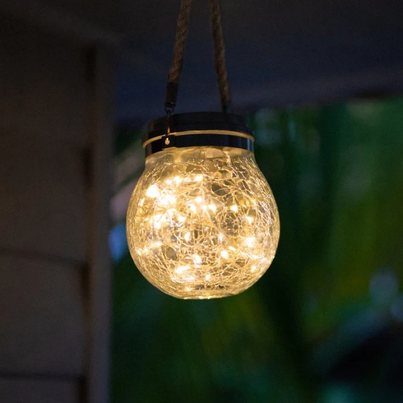 Соларна лампа стъклен буркан, Декорация за градина