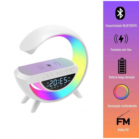 Смарт устройство 4в1, Часовник, Тонколона, Лампа, Безжично зарядно, Smart G-lamp