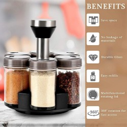 Органайзер за подправки, Въртящ, 6 бурканчета