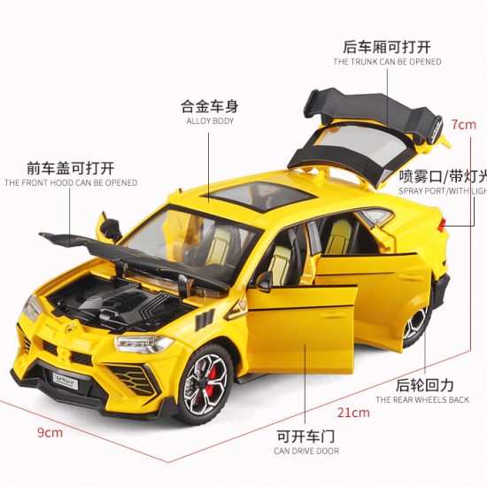 Метална кола Lamborghini Urus, 1:24 , 4 цвята
