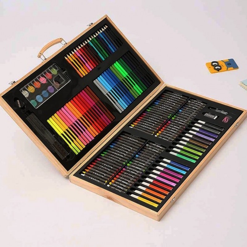 Комплект за рисуване 180 части в дървен куфар