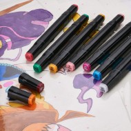 Цветни маркери за рисуване, Двустранни, 80 цвята в калъф