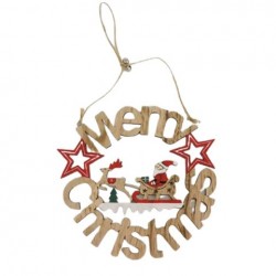 Дървен Коледен венец Marry Christmas