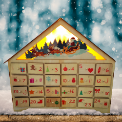 Дървен календар за отброяване на дните до Коледа