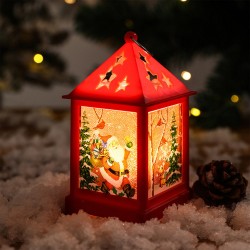 Мини коледен фенер светеща коледна украса 