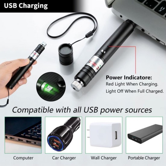 Зелен лазер с USB зареждане