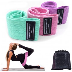 Комплект от 3 еластични ленти за фитнес, 3 нива на съпротива