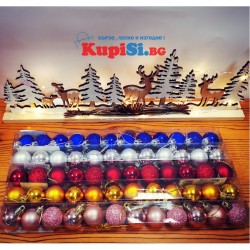 Коледни топки за украса  10 броя / 5 цвята
