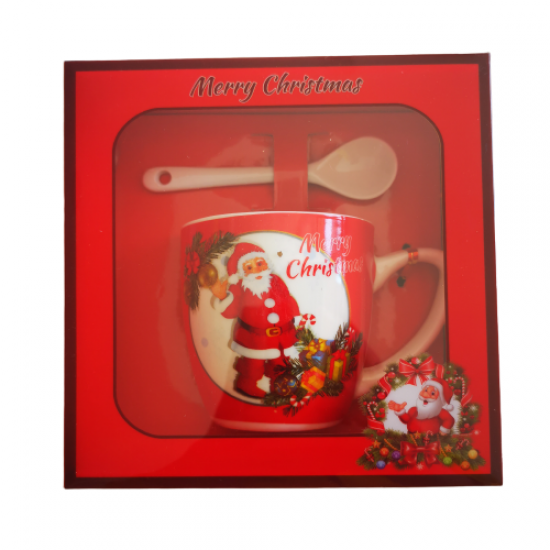 Порцелановаа Коледна чаша с лъжичка, Merry Christmas Порцелановаа Коледна чаша с лъжичка, Merry Christmas