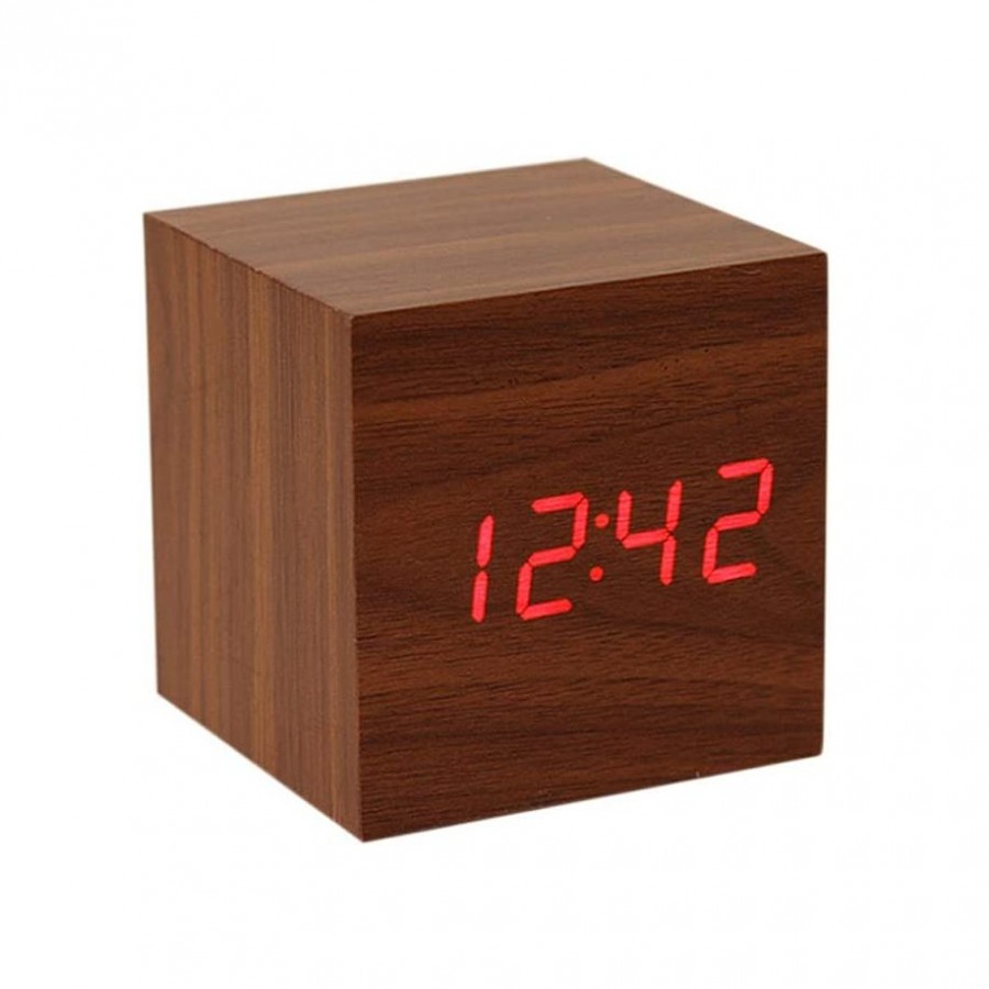 Дървен LED часовник, Квадратен