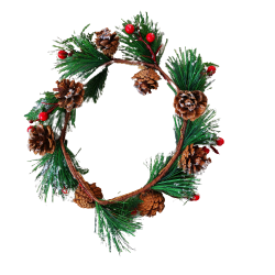 Коледен венец с шишарки