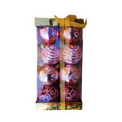 Комплект, Коледни топки, Подаръчна кутия, Цвят Розово злато