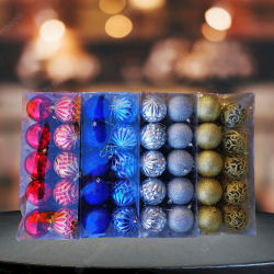 Комплект, Коледни топки, 4 цвята, 20 броя в кутия