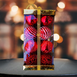 Комплект, Коледни топки, Подаръчна кутия, Червен цвят