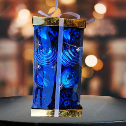 Комплект, Коледни топки, Подаръчна кутия, Син цвят