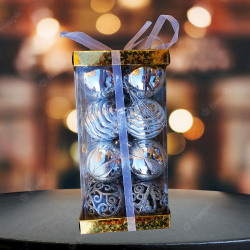 Комплект, Коледни топки, Подаръчна кутия, Сребрист цвят