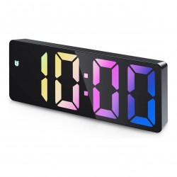 Огледален LED часовник, Шарени цифри Огледален LED часовник, Шарени цифри