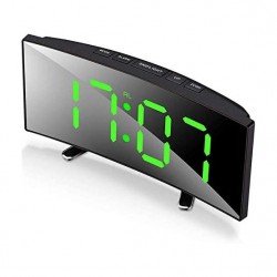 Огледален LED часовник със зелени цифри Огледален LED часовник със зелени цифри