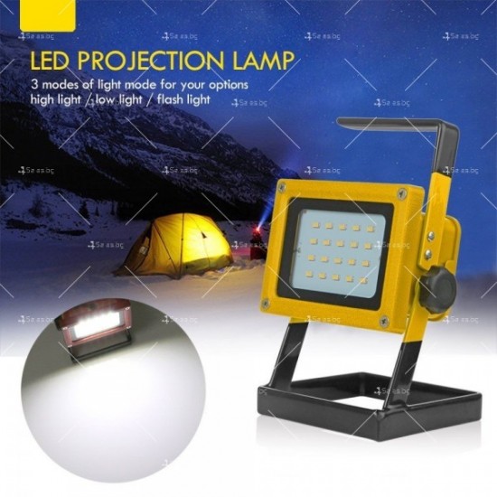 Преносим акумулаторен LED прожектор 100w