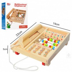 Образователна играчка , Дървен телефон със сметало