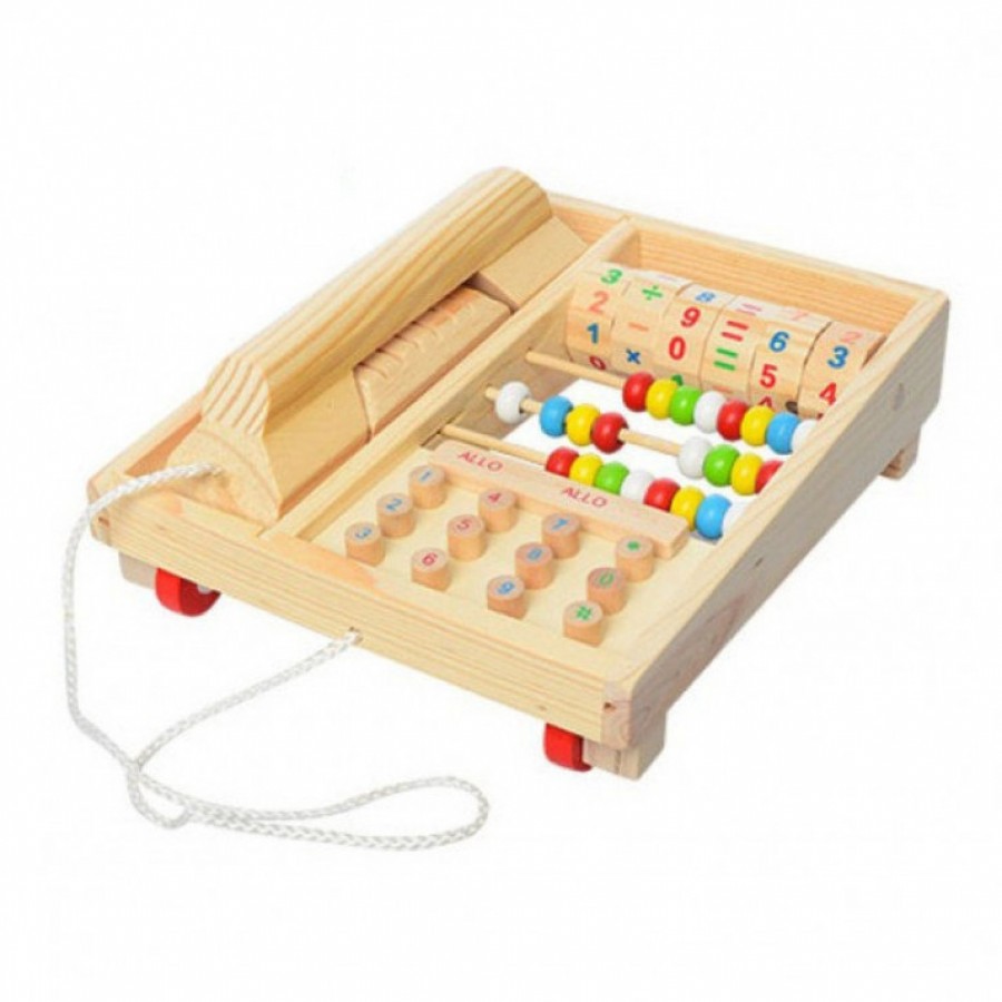 Образователна играчка , Дървен телефон със сметало