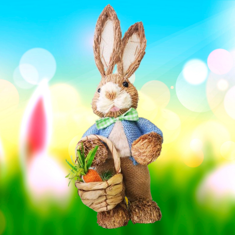 Декоративен великденски заек с кошница