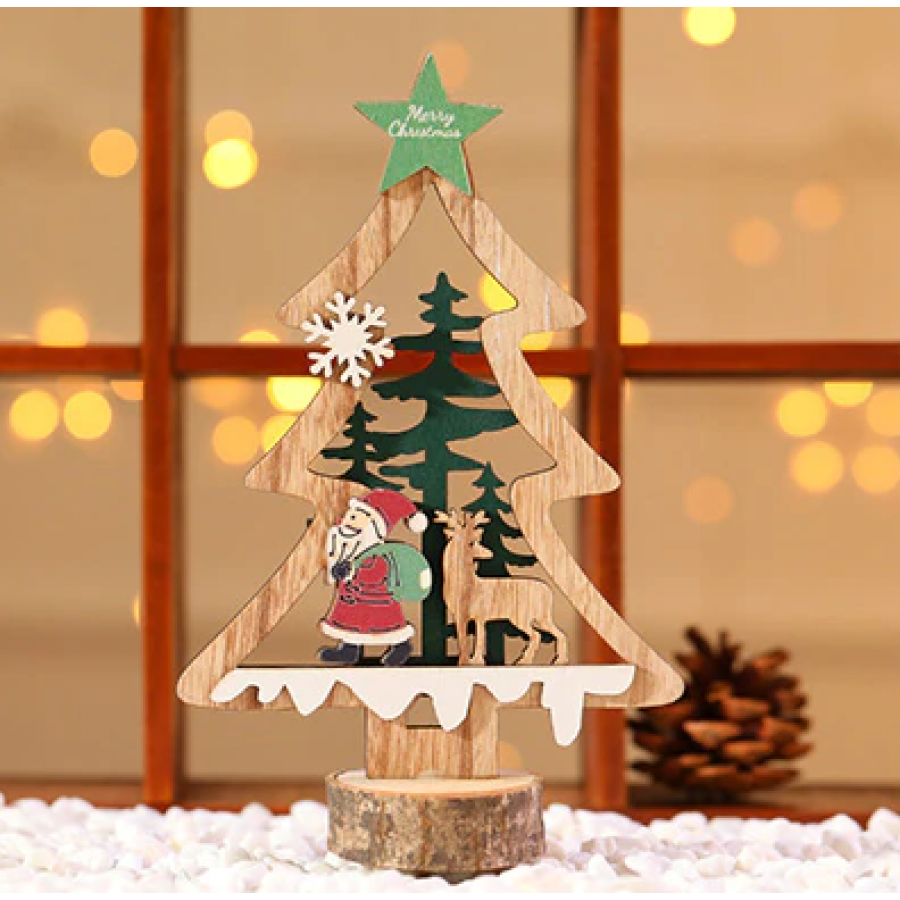 Дървена Коледна елхичка за декорация