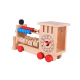 Образователна играчка , Дървен локомотив със сметало и часовник