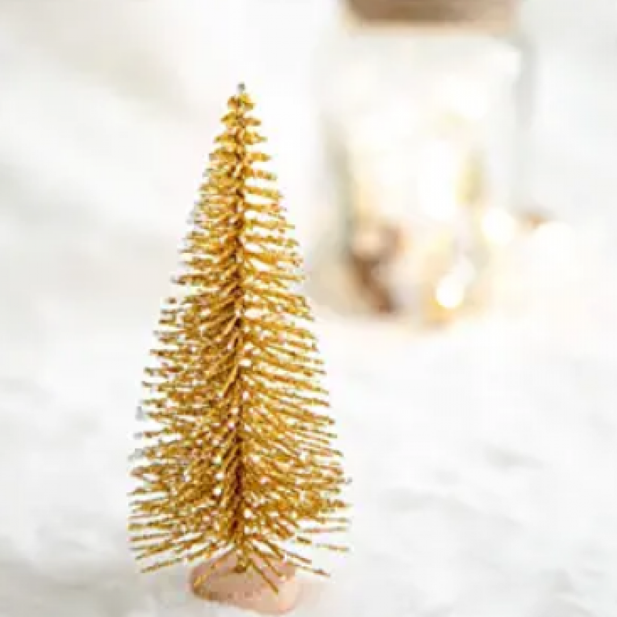 Златна декоративна Коледна елхичка