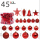 Коледни топки за украса  45 броя в кутия , 3 цвята