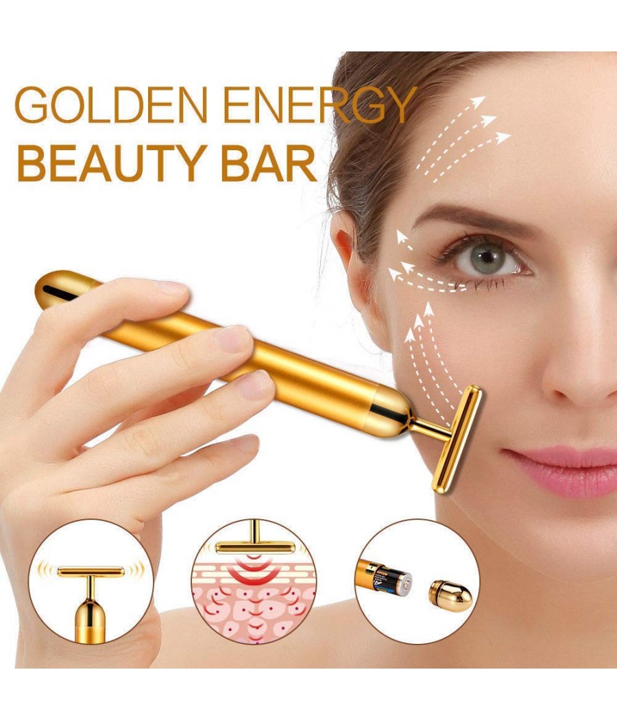 Масажор за лице, Подмладяване на кожата, Beauty bar 24k Golden pulse