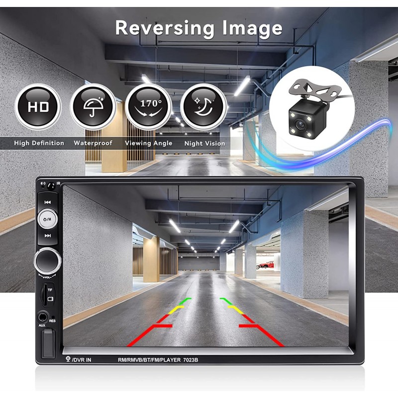 Мултимедия за кола 7010B Bluetooth V2.0 MP5 Автомобилен аудио и видео плейър с камера