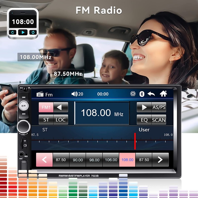 Мултимедия за кола 7010B Bluetooth V2.0 MP5 Автомобилен аудио и видео плейър с камера
